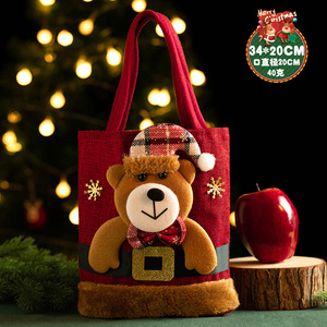 Venta caliente nueva bolsa de manzana de mano de Navidad, bolsa de regalo de dulces creativos de Nochebuena, bolsa de regalo pequeña de mano para niños - Product Image 6