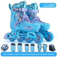 Patins à roulettes en ligne pour enfants, roues de 66 mm et 68 mm, ABEC-7, longueur réglable, dessus en microfibre, 2 couleurs, unisexe