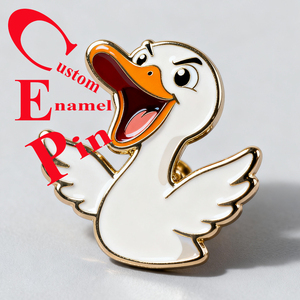 Fabricante forma personalizada Logo Metal lindo Animal suave esmalte duro tonto divertido ganso broche insignia solapa Pin - Product Image 1