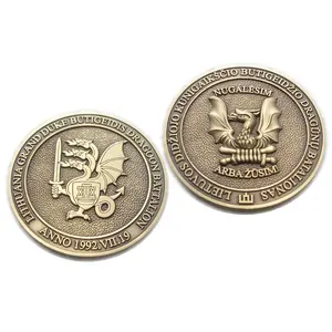 Fabricante de monedas conmemorativas, sin mínimo, Metal personalizado, recuerdo griego antiguo, moneda de desafío 3D de la Marina de oro con logotipo