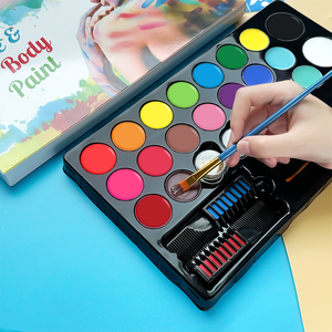 Kit de pintura corporal facial profesional para niños Juego de pintura corporal facial con plantilla de pincel de pintura - Product Image 5