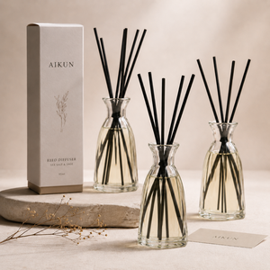 Diffuseur de parfum en verre en forme de sablier AIKUN, personnalisé avec votre marque, pour la maison, les spas et les salons, sans flamme - Product Image 1