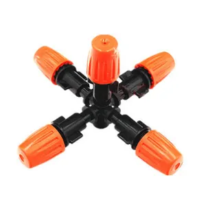 Lawn Greenhouse Irrigation Orange/Grey/Black Color Customized Single Outlet Atomized Spray Nozzle For DIY Garden Watering Kit