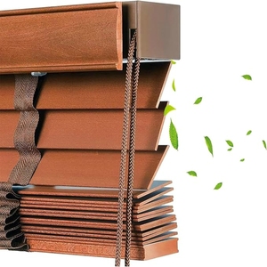 Anyhoo, persianas ligeras de madera para jardín de estilo romano, <span class=keywords><strong>acabado</strong></span> Natural para una elegancia integrada al aire libre - Product Image 2