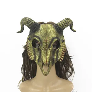 Halloween Demon <strong>Mask</strong> with Horror Sheep Horn Head Cosplay Costume Decor for Masquerade Party - Product Image 2