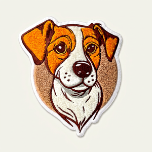 Parches de Fieltro No Tejido con Diseño de Cara de Perro, Bordados Personalizados, Ecológicos, Rectangulares, Termoadhesivos, para Zapatos y Regalos - Product Image 1