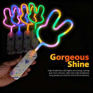 Trompeten-Fee Mehrfarbiger Leuchtstab Verstellbarer LED Herzförmiger Zauberstab Sternenzauberstab Neonlicht Mädchen-Party-Spielzeug Kinder-Leuchtstab - Product Image 2