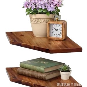 Wooden Triangular <b>Wall</b> <b>Mounted</b> Corner <b>Shelf</b> For Living Room Kitchen Storage Rack Durable Polygon Shape 1 Layer - Product Image 4