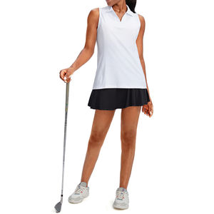 여성용 캐주얼 스포츠 민소매 V-넥 폴로 성인용 골프 테니스 및 달리기 맞춤 팀 이름을 위한 퀵 드라이 칼라 탱크 탑 - Product Image 6