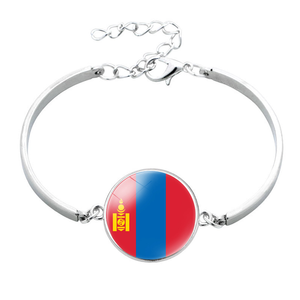 กำไลข้อมือโลหะลายธงชาติจอร์แดนแบบกำหนดเอง, สายรัดข้อมือประดับแก้วคาโบชองสำหรับเทศกาลวัฒนธรรมและของที่ระลึกการเดินทาง - Product Image 2