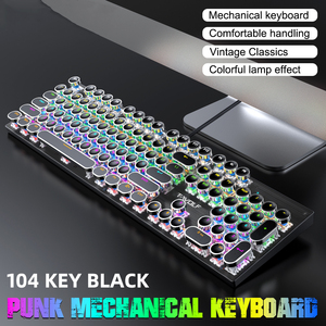 Giá Trị Cao Electroplated Punk Có Dây Bàn Phím Cơ Khí Với Đèn Đầy Màu Sắc Thích Hợp Cho Windows Chơi Game PC Chơi Game Bàn Phím - Product Image 6