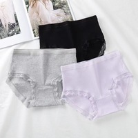 Slip taille haute fileté en coton pour femmes, taille plus sexy et confortable, taille plus