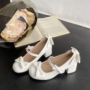 Zapatos Mary Jane con Tacón de Plataforma, Estilo Ballet, con Lazo y Punta Redonda, de Charol, Antideslizantes, para Todas las Temporadas - Product Image 2