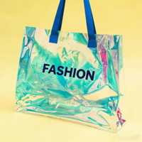 Sac fourre-tout en PVC personnalisé pour le shopping, sac à main réutilisable pour la plage, emballage cadeau, sacs fourre-tout