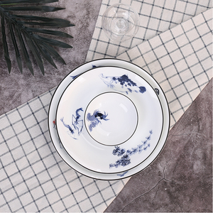 Nuovo stile cinese Set di stoviglie per la casa da 38 pezzi con decorazione Vintage In smalto <span class=keywords><strong>a</strong></span> piedi alti ciotole e piatti Set di scatole regalo - Product Image 4