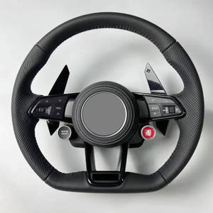 Volant sport RS en cuir semi-perforé, compatible avec Audi A8 A1 <span class=keywords><strong>R</strong></span> RS7 <span class=keywords><strong>RS6</strong></span> C6 C7 S7 S4 A4 B8 RS3 A3 Q7 Q5 Q3 Q7 (2018) - Product Image 1