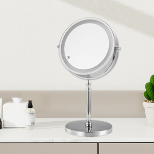 Double Side Máy tính để bàn 5x Magnifying Table Vanity 360 Xoay Led make up gương với ánh sáng - Product Image 1