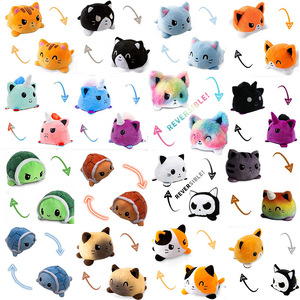 Juguetes de Peluche Reversibles de Doble Cara con Forma de <span class=keywords><strong>Gato</strong></span>, Unicornio, Tortuga <span class=keywords><strong>y</strong></span> Pulpo, Rellenos de Algodón PP, Regalo para Bebés de 0 a 24 Meses - Product Image 2