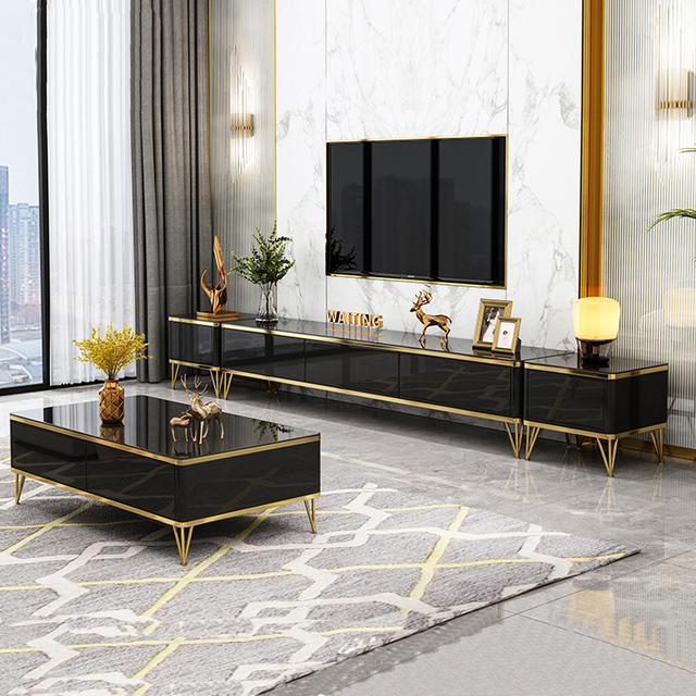Luxury Modern Design Furniture TV Table Living Room Furniture Simple TV Cabinet Coffee Table Set
