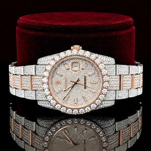 Reloj Mecánico de Lujo Personalizado Unisex con Moissanita, Correa de Acero Inoxidable de 20 mm, Esfera de Cristal, Analógico, Vintage, de Moda, Edición Limitada - Product Image 1
