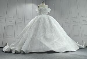 Vente de gros pour mariage Nouvelle robe de mariée à épaulettes grande taille avec perles florales Arabie Saoudite - Product Image 2