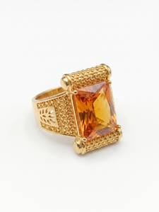 Fashion Jewelry Men's Gold Plated <b>Ring</b> Crafted from Copper & Brass Classic <b>Statement</b> Finger <b>Ring</b> for Festival Wedding Celebrate - Product Image 1