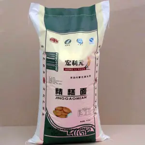 Tas anyaman PP putih polos 25kg 50kg karung tepung beras Polipropilena oem plastik Cina