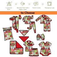 Pyjama personnalisé en viscose de bambou avec fermeture éclair bidirectionnelle, motif de Noël, pour bébés garçons et filles – Vente chaude