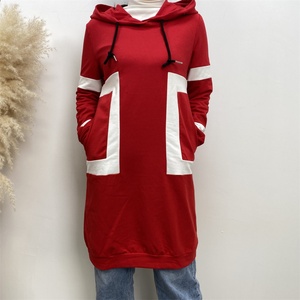 2246 #   Blusa con capucha de algodón grueso para otoño e invierno, blusa deportiva de manga larga para mujer musulmana, con bolsillos laterales grandes, 3 colores - Product Image 3