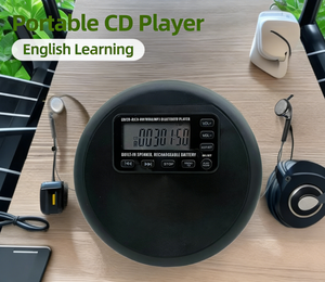 Lecteur CD portable multifonctionnel avec haut-parleur Bluetooth, radio FM, effets lumineux RGB, fonction de répétition pour l'apprentissage de l'anglais - Product Image 2