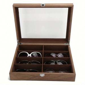 Caja de Almacenamiento de Gafas de Madera con 8 Compartimentos, Exhibidor de Gafas de Sol, Organizador de Joyas, Venta al Por Mayor Personalizada - Product Image 2