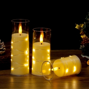 Nhà Máy Giá Acrylic Nhựa Trắng Ấm Đèn Đám Cưới Bữa Ăn Tối Giáng Sinh Trang Trí <span class=keywords><strong>LED</strong></span> Nến Pin Điện <span class=keywords><strong>LED</strong></span> Nến Ánh Sáng - Product Image 2