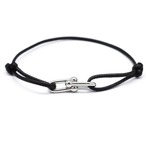 Braccialetto Regolabile con Nodo Scorrevole per Donne e Uomini, Charm a Forma di Ferro di Cavallo in Acciaio Inossidabile, Regalo Unisex per l'<span class=keywords><strong>Amicizia</strong></span> - Product Image 2