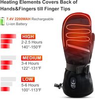 Mitaines de ski chauffantes alimentées par batterie rechargeable, équipement de sport de plein air, pochette pour les mains pour hommes et femmes, mitaines thermiques