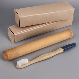 Cepillo de dientes de bambú ecológico con cerdas medianas Cepillo de mango de carbono plegable desechable biodegradable y sin plástico - Product Image 1