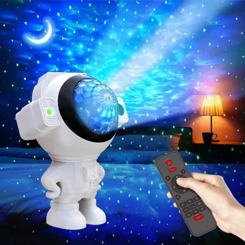 Astronot Spaceman yıldız projektör lambası damla nakliye bulutsusu çocuklar yatak odası gece lambası