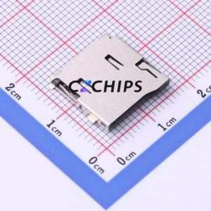 C-TF00M08P-P000 SD Card / Memory Card Connector SMD Connector Self-Return Type MicroSD Card (TF Card) Card Holder 1.85mm - Product Image 1