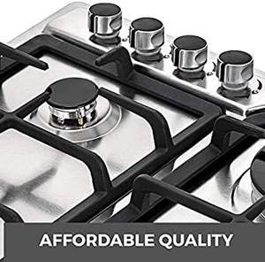Estufa <span class=keywords><strong>de</strong></span> <span class=keywords><strong>Gas</strong></span> Integrada <span class=keywords><strong>de</strong></span> Fábrica con 5 Quemadores, Marco <span class=keywords><strong>de</strong></span> Hierro Fundido para Ollas, Fuego Potente, Acero Inoxidable, Conversión sin <span class=keywords><strong>Gas</strong></span> - Product Image 2