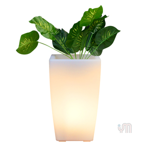 <span class=keywords><strong>Maceta</strong></span> <span class=keywords><strong>Led</strong></span> cuadrada de plástico para interior y exterior, 16 colores que cambian, luminosa - Product Image 1