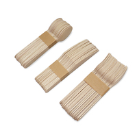 Couverts jetables écologiques en bois de bouleau, vaisselle biodégradable pour fêtes, couteau, cuillère et fourchette en bois en lots