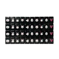 Tuiles de Mahjong de Luxe Modernes Thème Halloween Américain en Acrylique, Finition Noire Frotteuse à la Main, Emballage Boîte en Cuir Style Américain