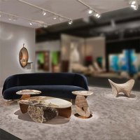 Table basse en marbre rayé, dernières créations, haute qualité et durable, vente en gros