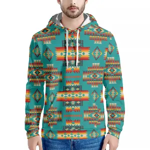 Premium Quality Custom Beautiful Native Tribal Aztec Print Pullover Mens Hoodies Unisex Vintage Oversized Comfy Hoodie Wholesale