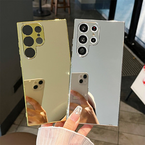 Coque de téléphone miroir de maquillage électro-plaqué tendance pour filles et femmes, étuis en PU antichoc pour <span class=keywords><strong>Samsung</strong></span> <span class=keywords><strong>S23</strong></span> <span class=keywords><strong>Plus</strong></span> S25 S24 Ultra - Product Image 1