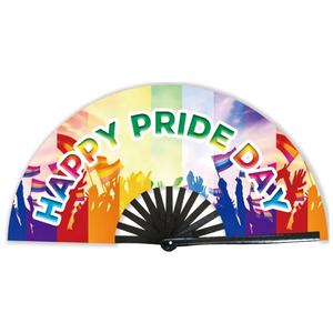 Ventilador de mano de arcoíris de doble cara con técnica pintada de clacker de sublimación de 13 pulgadas - Product Image 6