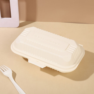 Pemasok Tepung Jagung Kotak Barbeque Biodegradable Sekali Pakai dari Tepung Jagung Wadah Makanan dari Tepung Jagung untuk Kotak Sosis Hot Dog - Product Image 3