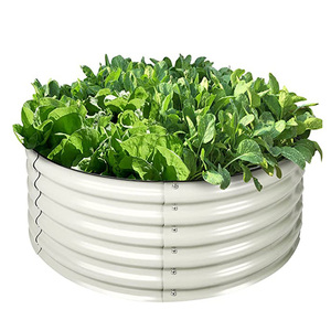 Hot Sale17" Tall Galvanized Raised Garden Bed Kit Oval <b>Large</b> Metal Beds Stock Herb Box <b>Planter</b> for Vegetables - Product Image 1