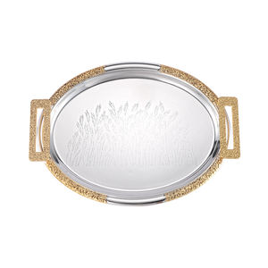 Plateau de service en métal de style luxueux - Plateau de vaisselle polyvalent - Product Image 1