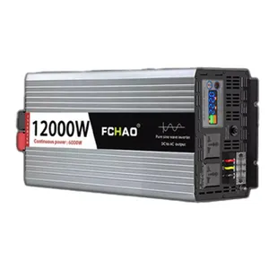 Onduleur à onde sinusoïdale pure 6000 watts, 5kw, 4000W, 12V, 48V, chargeur 220V ou 240vac, phase divisée en option