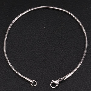 Pulsera de Cadena de Serpiente Redonda de Acero Inoxidable Chapada en Oro de 18k con PVD Plateado de Moda al por Mayor, Ancho de 0.9mm, 1.5mm, 2mm, 2.4mm, 3.2mm - Product Image 5